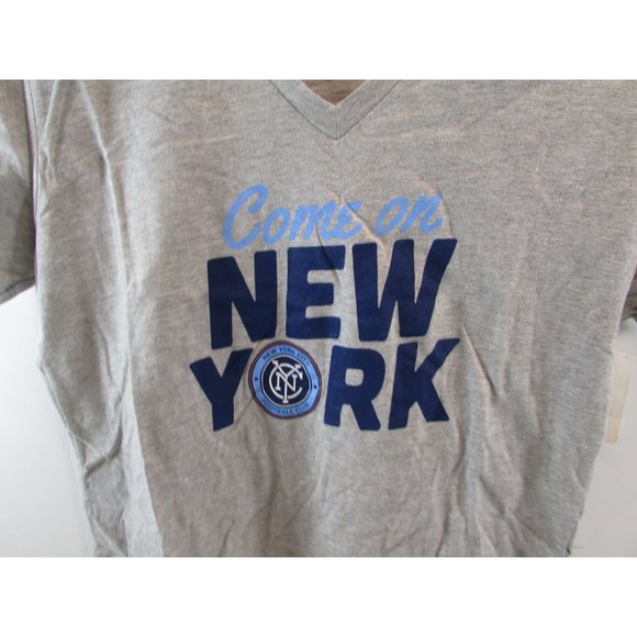 New York City FC Fanatics Branded Come on New York Women's V-Neck T-Shirt - Gray - Picture 2 of 7